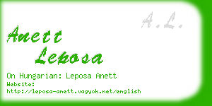 anett leposa business card